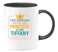 quotedazur - Mug Humour C'est Compliqué D'être Une Princesse Et Tiffany, Mais Je Gère Au Quotidien Idée Cadeau Originale Tasse Humoristique Pour Femme Moderne
