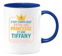 quotedazur - Mug Humour C'est Compliqué D'être Une Princesse Et Tiffany, Mais Je Gère Au Quotidien Idée Cadeau Originale Tasse Humoristique Pour Femme Moderne