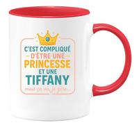 quotedazur - Mug Humour C'est Compliqué D'être Une Princesse Et Tiffany, Mais Je Gère Au Quotidien Idée Cadeau Originale Tasse Humoristique Pour Femme Moderne
