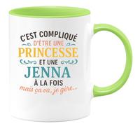 quotedazur - Mug Humour C'est Compliqué D'être Une Princesse Et Une Jenna, Mais Ça Va, Je Gère - Idée Cadeau Originale Avec Tasse Humoristique Pour Femme Unique