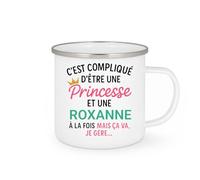 quotedazur - Mug Humour C'est Compliqué D'être Une Roxanne Et Une Princesse - Idée Cadeau Prénom Roxanne Anniversaire