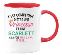 quotedazur - Mug Humour C'est Compliqué D'être Une Scarlett Et Princesse Idée Cadeau Prénom Anniversaire