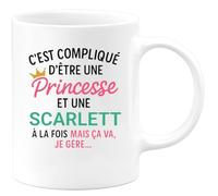 quotedazur - Mug Humour C'est Compliqué D'être Une Scarlett Et Princesse Idée Cadeau Prénom Anniversaire