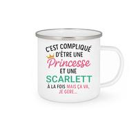 quotedazur - Mug Humour C'est Compliqué D'être Une Scarlett Et Une Princesse - Idée Cadeau Prénom Scarlett Anniversaire