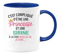 quotedazur - Mug Humour C'est Compliqué D'être Une Sirine Et Princesse Idée Cadeau Prénom Anniversaire