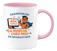 quotedazur - Mug Humour Champion Du 'Ça Marche Chez Moi' En Informatique Cadeau Départ Collègue