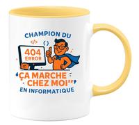 quotedazur - Mug Humour Champion Du 'Ça Marche Chez Moi' En Informatique Cadeau Départ Collègue