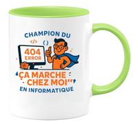 quotedazur - Mug Humour Champion Du 'Ça Marche Chez Moi' En Informatique - Cadeau Départ Collègue