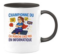 quotedazur - Mug Humour Championne Du 'Ça Marche Chez Moi' En Informatique Cadeau Départ Collègue