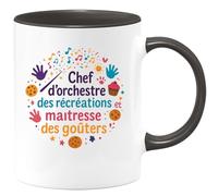 quotedazur - Mug Humour Chef d'orchestre des récréations et maîtresse des goûters - Cadeau Animatrice Femme