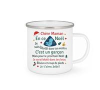 quotedazur - Mug Humour Chère Maman, Ce Noël Je Suis Dans Ton Ventre, Garçon Tendre. L'an Prochain, Blotti Tes Bras. Bisous, Bébé Cadeau Personnalisée Pour Tasse De Et Uni