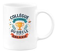 quotedazur - Mug Humour Collègue de l'année, du siècle et de la galaxie - Cadeau Collègue Homme