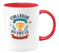 quotedazur - Mug Humour Collègue de l'année, du siècle et de la galaxie - Cadeau Collègue Homme