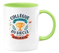 quotedazur - Mug Humour Collègue de l'année, du siècle et de la galaxie - Cadeau Collègue Homme