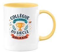 quotedazur - Mug Humour Collègue de l'année, du siècle et de la galaxie - Cadeau Collègue Homme
