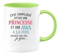 quotedazur - Mug Humour Compliqué D’être Une Princesse Et Awa À La Fois, Mais Ça Va, Je Gère Cadeau Original Avec Tasse Unique Pour Les Femmes Fortes