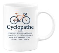 quotedazur - Mug Humour Cyclopathe (Nom) Personne Souffrant D'un Trouble Cycliste Chronique Avec Besoin Frénétique De Rouler En Liberté Cadeau Parfait Pour Cyclistes Passionnés Tasse Unique