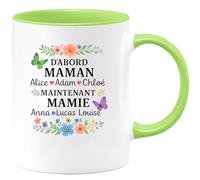 quotedazur - Mug Humour D'abord Maman Alice Adam Chloé, Maintenant Mamie Anna Lucas Louise, Cécile Paul Cadeau Parfaite Pour Et Tasse Personnalisée Élégante