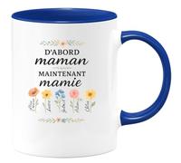 quotedazur - Mug Humour D'abord Maman Alice Emma Lucas, Maintenant Mamie Gabriel Adam Raphaël Chloé Arthur - Cadeau Parfait - Tasse Personnalisée Pour Mamie Et Maman Avec Prénoms Uniques