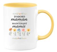 quotedazur - Mug Humour D'abord Maman Alice Emma Lucas, Maintenant Mamie Gabriel Adam Raphaël Chloé Arthur - Cadeau Parfait - Tasse Personnalisée Pour Mamie Et Maman Avec Prénoms Uniques