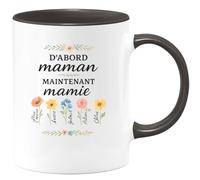 quotedazur - Mug Humour D'abord Maman Alice Emma Lucas, Maintenant Mamie Gabriel Adam Raphaël Chloé Arthur - Cadeau Parfait - Tasse Personnalisée Pour Mamie Et Maman Avec Prénoms Uniques