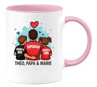 quotedazur - Mug Humour Daddy's Boy Superdad Girl Tasse Cadeau Pour Papa Théo Marie Original Avec Personnalisée Prénom Famille