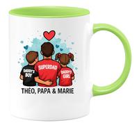 quotedazur - Mug Humour Daddy's Boy Superdad Girl Tasse Cadeau Pour Papa Théo Marie Original Avec Personnalisée Prénom Famille