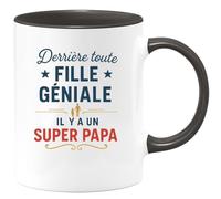 quotedazur - Mug Humour Derrière Toute Fille Géniale Il Y A Un Super Papa Cadeau Parfait Pour Fière Avec Tasse Unique