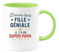 quotedazur - Mug Humour Derrière Toute Fille Géniale Il Y A Un Super Papa Cadeau Parfait Pour Fière Avec Tasse Unique