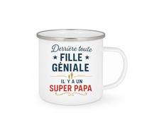 quotedazur - Mug Humour Derrière Toute Fille Géniale Il Y A Un Super Papa - Cadeau Parfait Pour Papa Fière Avec Tasse Unique