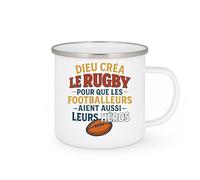 quotedazur - Mug Humour Dieu Créa Le Rugby Pour Que Les Footballeurs Aient Leurs Héros Cadeau Original Amateur De Et Tasse Unique Fans