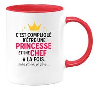 quotedazur - Mug Humour Difficile D'être Princesse Et Sana, Mais Je Gère Avec Fierté. Cadeau Unique Tasse Originale Pour Femme Forte Inspirante