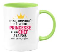 quotedazur - Mug Humour Difficile D'être Princesse Et Sana, Mais Je Gère Avec Fierté. Cadeau Unique Tasse Originale Pour Femme Forte Inspirante