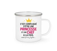 quotedazur - Mug Humour Difficile D'être Princesse Et Sana, Mais Je Gère Avec Fierté. Cadeau Unique Tasse Originale Pour Femme Forte Inspirante