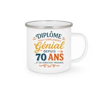 quotedazur - Mug Humour Diplôme Exceptionnel Depuis 70 Ans, Un Cadeau Tasse Unique En Constant Progrès. Original Idéale Pour Hommes Diplômés
