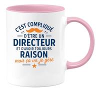 quotedazur - Mug Humour Directeur C'est Compliqué D'avoir Toujours Raison, Mais Je Gère Cadeau Parfait Pour Tasse Et Motivation