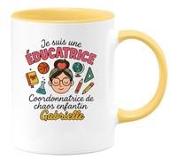 quotedazur - Mug Humour Educatrice Coordonnatrice Gabrielle, Maître Du Chaos Enfantin Idéal Cadeau Pour Éducatrice Avec Tasse Unique Et Stylée