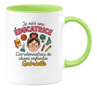 quotedazur - Mug Humour Educatrice Coordonnatrice Gabrielle, Maître Du Chaos Enfantin Idéal Cadeau Pour Éducatrice Avec Tasse Unique Et Stylée