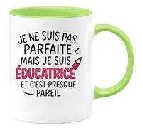 quotedazur - Mug Humour Éducatrice Imparfaite Mais Passionnée, Cadeau Parfait Pour Elle - Idée Cadeau Tasse Pour Éducatrice Passionnée Et Engagée