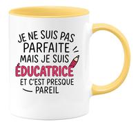 quotedazur - Mug Humour Éducatrice Imparfaite Mais Passionnée, Cadeau Parfait Pour Elle Idée Tasse Et Engagée