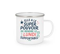 quotedazur - Mug Humour Elle a le super pouvoir de rendre le lundi supportable - Cadeau Collègue Femme