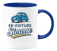 quotedazur - Mug Humour En Voiture Simone - Mug Humoristique Pour Femme, Cadeau Fun Et Pratique - Idée Cadeau Originale Avec Tasse Humoristique Pour Elle Au Volant