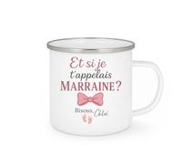 quotedazur - Mug Humour Et Si Je T'appelais Marraine Bisous, Nom Idée Cadeau Tendre Pour Tasse Personnalisée