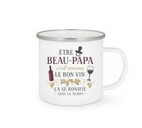 quotedazur - Mug Humour Être Beau-Papa c'est comme le bon vin, ça se bonifie avec le temps - Cadeau Beau-Papa Homme