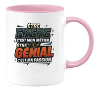 quotedazur - Mug Humour Être frère c'est mon métier, être génial c'est ma passion - Cadeau Frère Homme