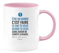 quotedazur - Mug Humour Être Un Homme C'est Faire Ce Que Tu Veux Quand Tu Veux Sans Avoir De Compte À Rendre. Merde, Elle Arrive. À Plus. - Cadeau Unique Pour Homme Original, Tasse Humoristique