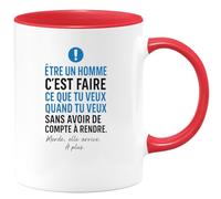 quotedazur - Mug Humour Être Un Homme C'est Faire Ce Que Tu Veux Quand Tu Veux Sans Avoir De Compte À Rendre. Merde, Elle Arrive. À Plus. - Cadeau Unique Pour Homme Original, Tasse Humoristique
