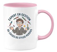 quotedazur - Mug Humour Expert en gestion de crises de stylos perdus - Cadeau Maître d'école Homme