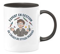 quotedazur - Mug Humour Expert en gestion de crises de stylos perdus - Cadeau Maître d'école Homme
