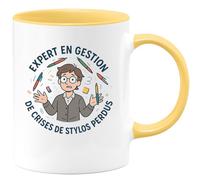 quotedazur - Mug Humour Expert en gestion de crises de stylos perdus - Cadeau Maître d'école Homme
